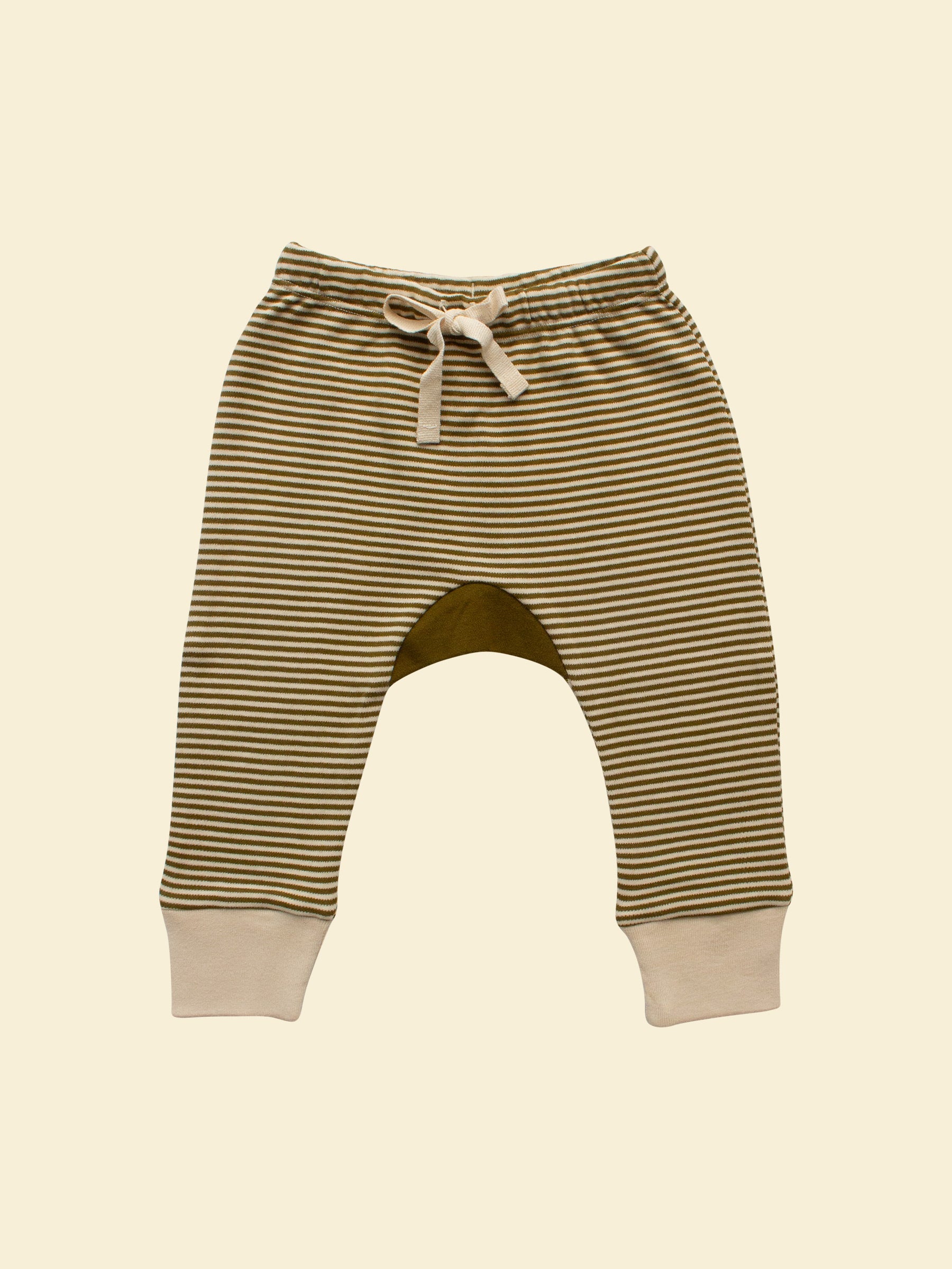 Organic Baby Pants - Olive Stripe