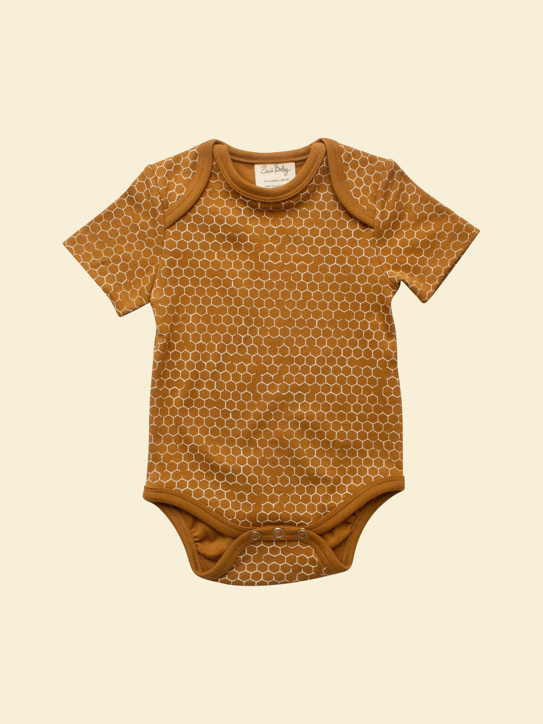 Organic Cotton Baby Bodysuit - Honeycomb 