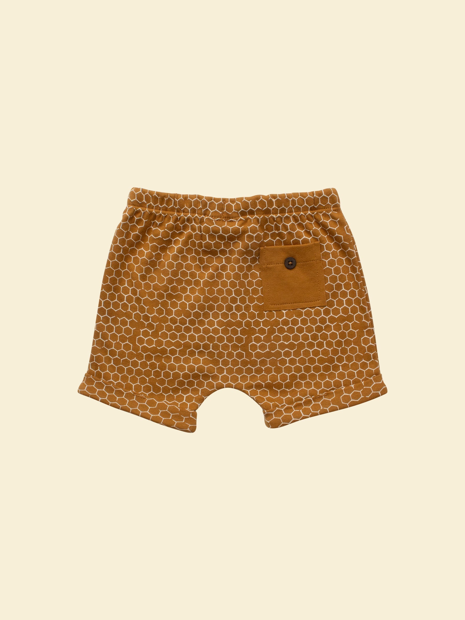 Organic Cotton Toddler Shorts - Honeycomb (back)