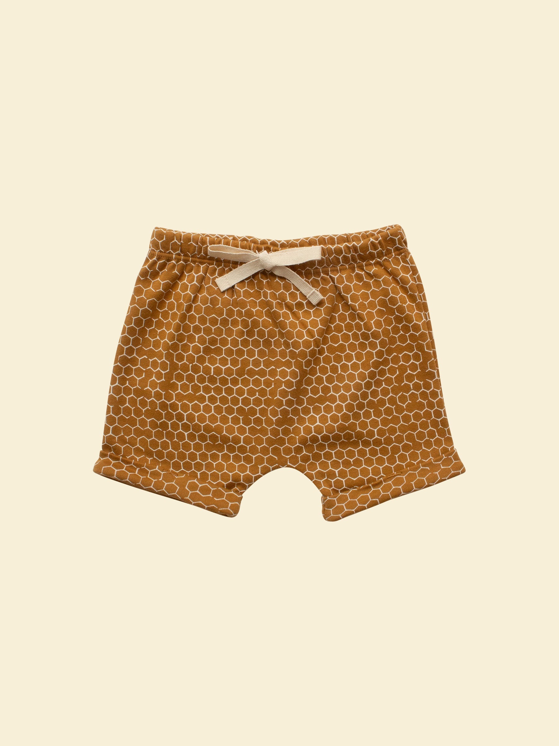 Organic Cotton Toddler Shorts - Honeycomb (front)