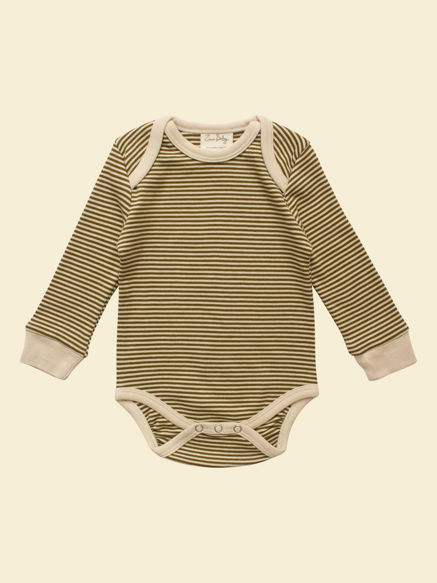 Gender Neutral Infant Bodysuit - Olive Stripe