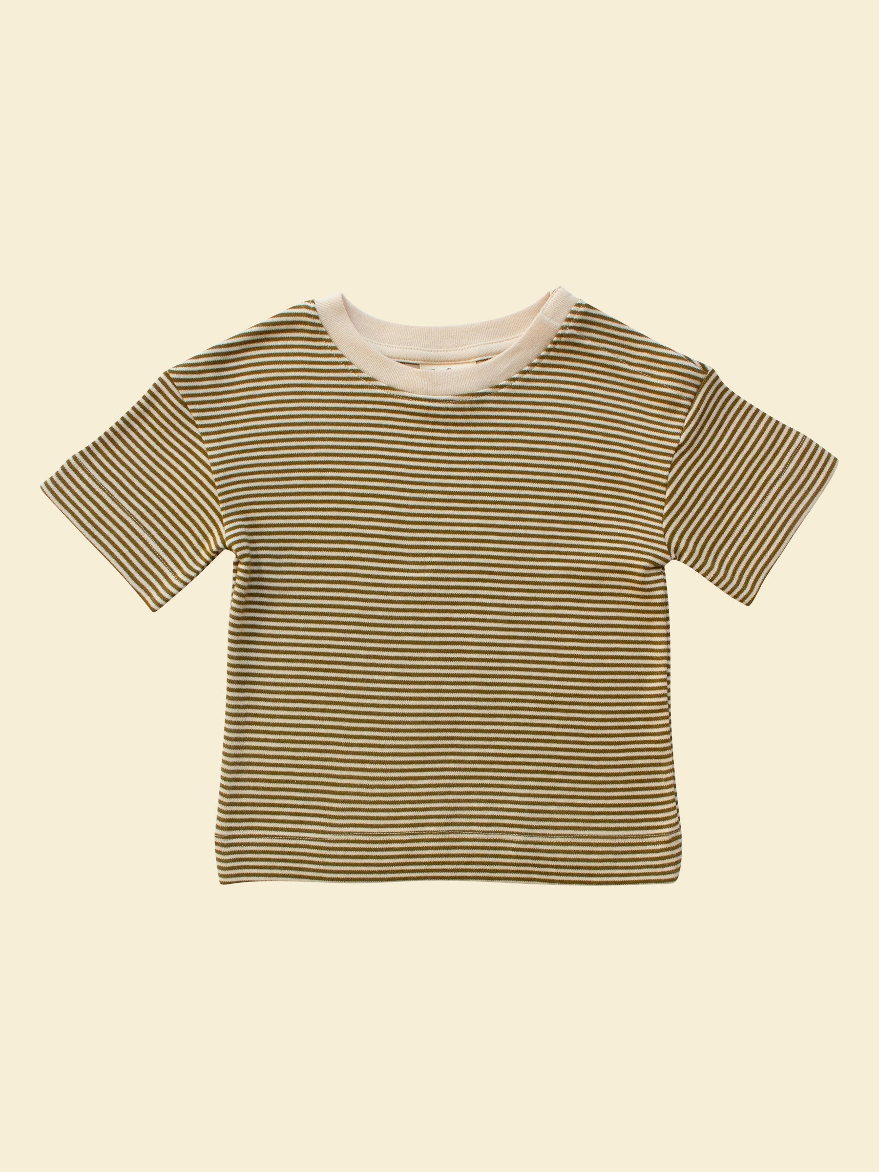 Summer Toddler T-shirt - Olive Stripe