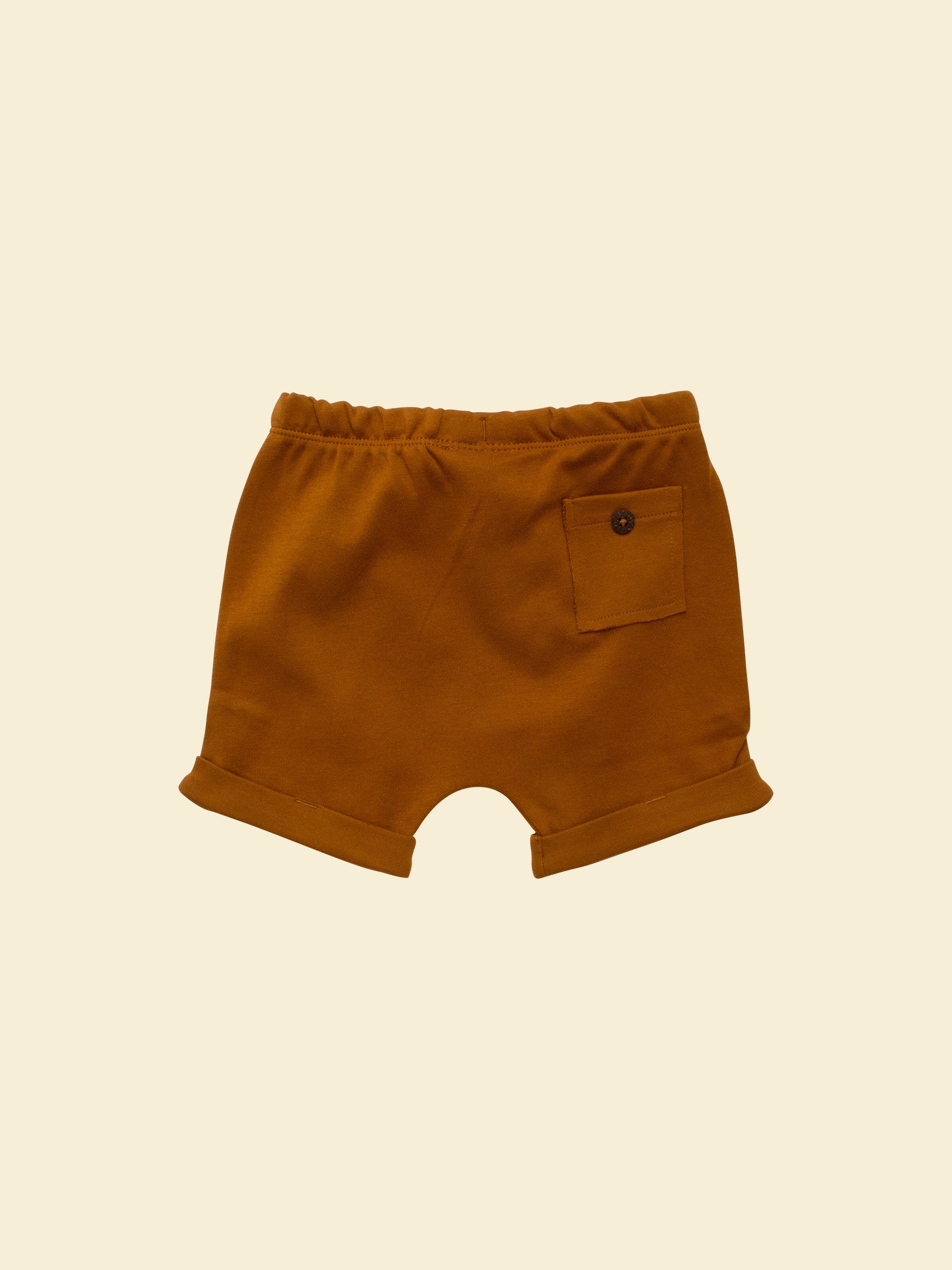 Organic Baby Shorts - Ochre (back)
