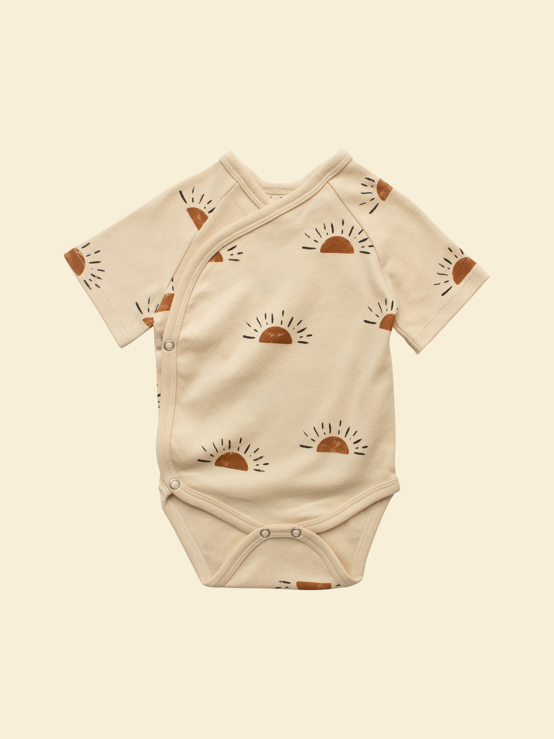 Short-sleeve Newborn Wrap Bodysuit - Sun 